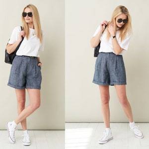 Image 8 of Linen High Waist Shorts from Baltic Linen