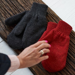 Image 7 of Warm winter mittens gift for her wool mittens soft arm warmers fall gift from Baltic Linen