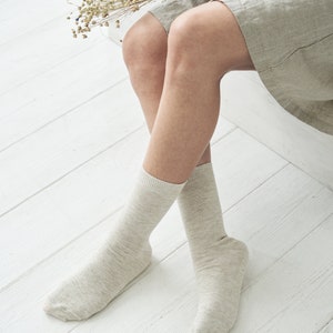 Image 2 of Set 3 organic linen socks, Socks for men and women, Natural socks from Baltic Linen