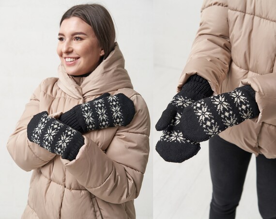 Natural Wool Gloves Sheep Wool Gloves Scandinavian Style Etsy