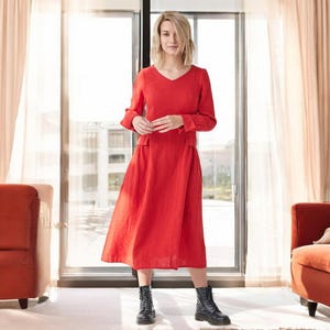 Organic Linen Loose Summer Dress Perfect Long by BalticLinenArt