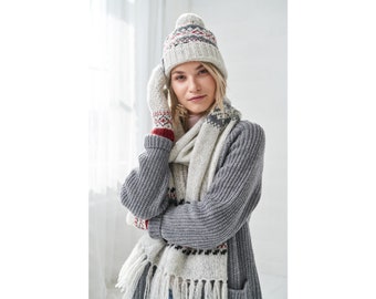 Natural wool hat, Sheep wool hat, Scandinavian style winter hat