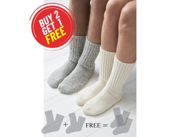 Winterfrauensocken, Schafwollsocken, natürliche Wollsocken warme Socken