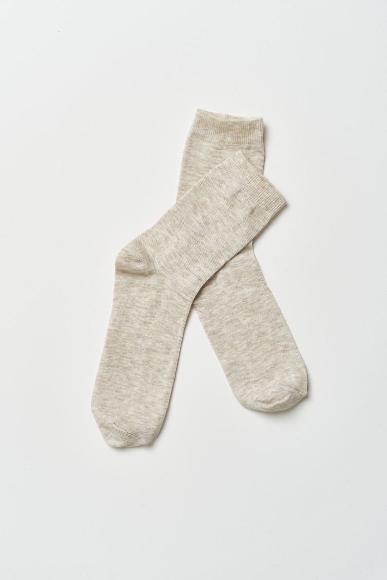 Image 6 of Set 3 organic linen socks, Socks for men and women, Natural socks from Baltic Linen