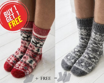 Knitted Socks, Wool socks, Hand knitted socks, holiday socks