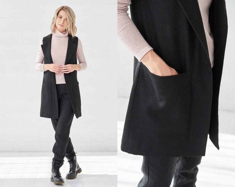 Image 1 of Vest Women, Wool Vest with pockets from Baltic Linen