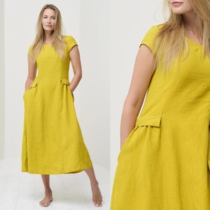 Loose Linen Summer Dress with Sleeves and by BalticLinenArt _image1