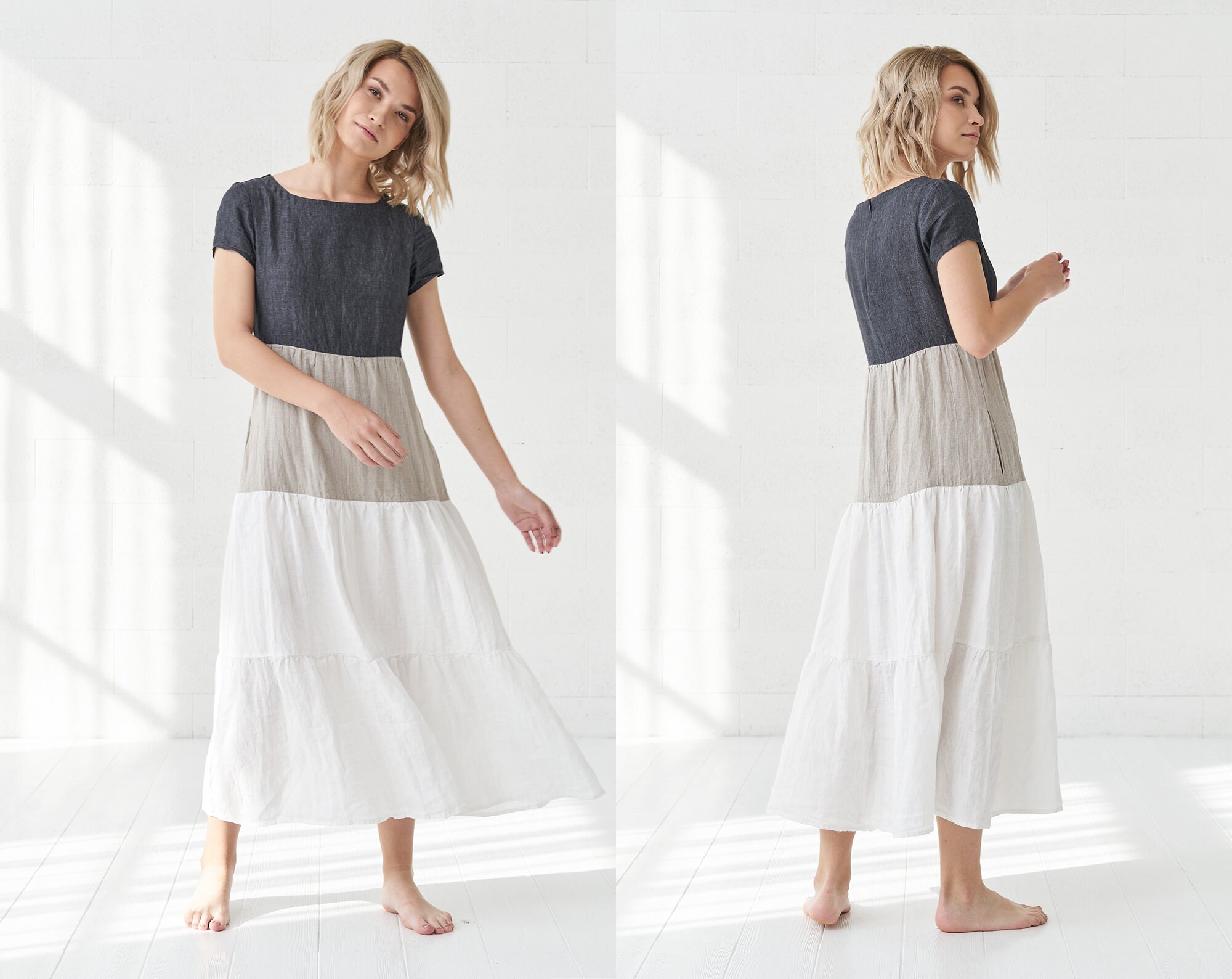 Everyday Dresssummer Linen Dress Soften Linen Clothing Slow Etsy