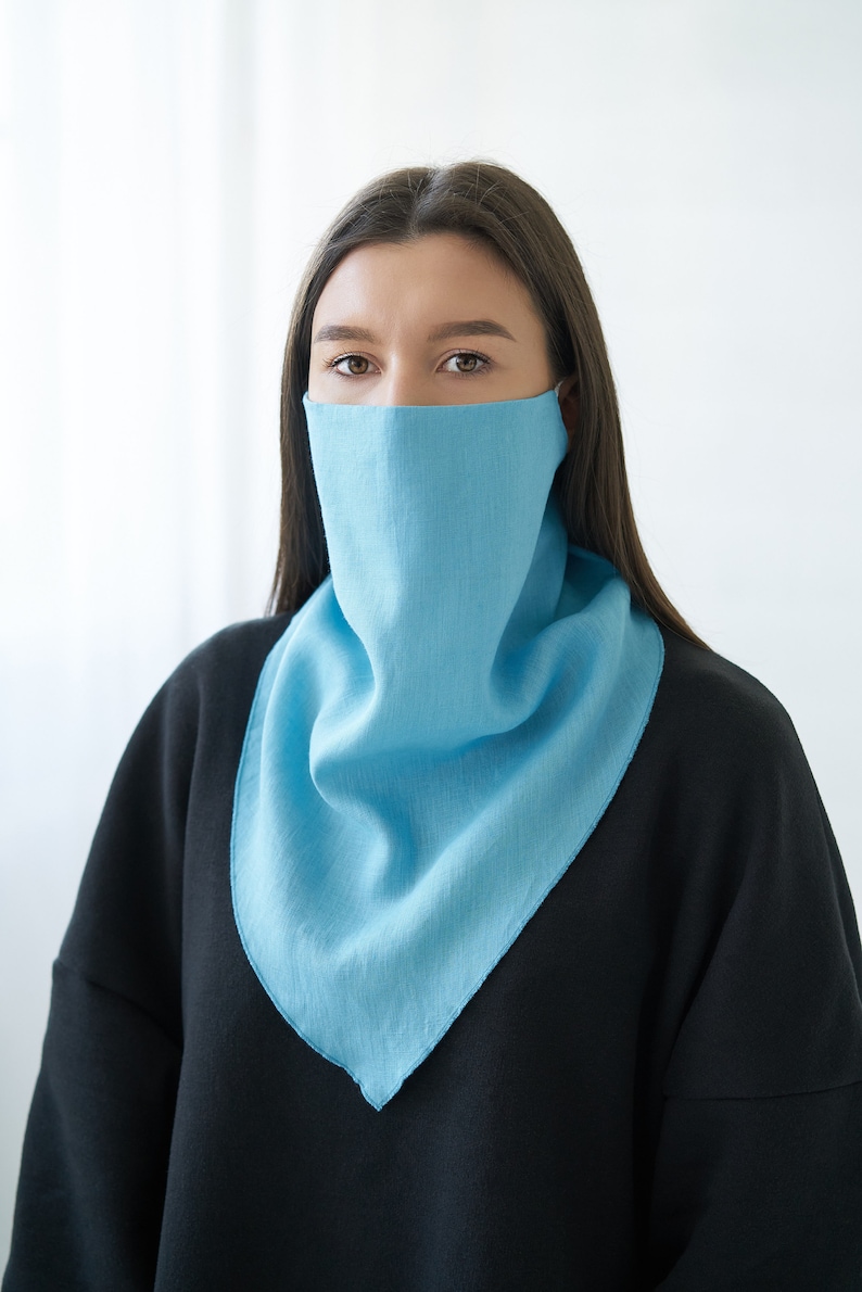 Image 7 of Linen face mask, scarf, bandana from Baltic Linen
