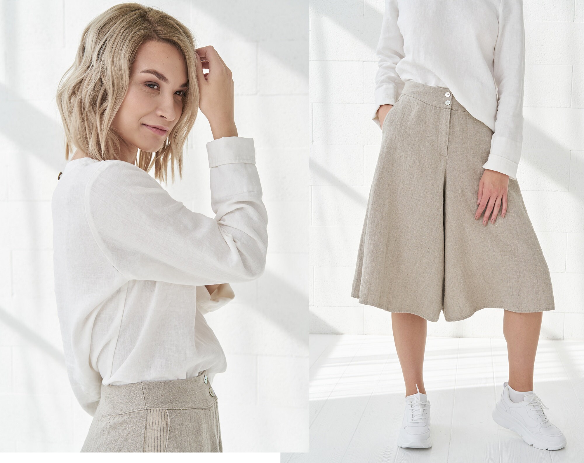 Linen pants Linen skirt Linen trousers women Wide leg | Etsy