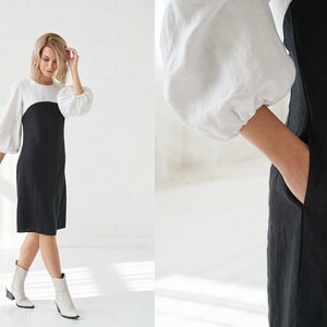 Linen Long Sleeve Dress for Summer Perfect for by BalticLinenArt _image3