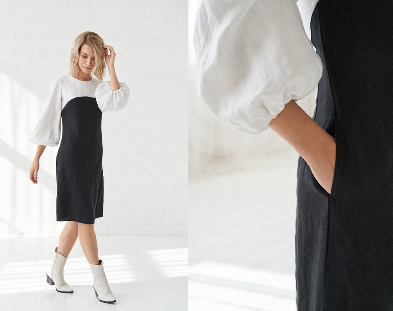 Linen Long Sleeve Dress for Summer Perfect for by BalticLinenArt _image3