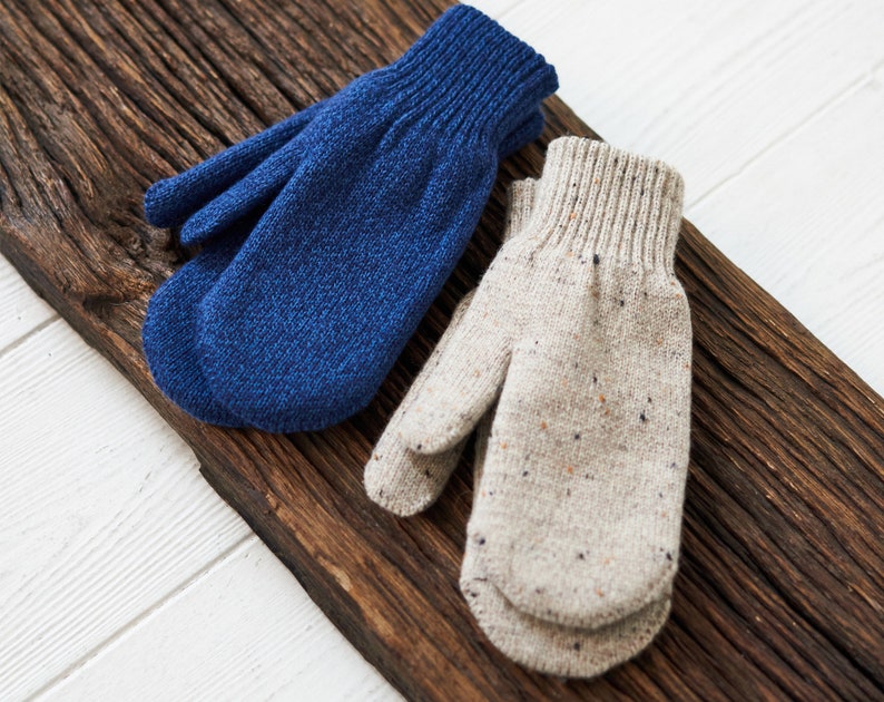 Image 4 of Warm winter mittens gift for her wool mittens soft arm warmers fall gift from Baltic Linen