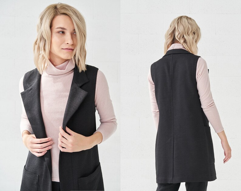 Image 2 of Vest Women, Wool Vest with pockets from Baltic Linen