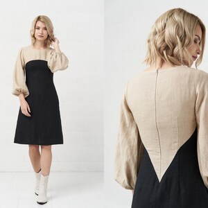 Linen Long Sleeve Dress for Summer Perfect for by BalticLinenArt _image6