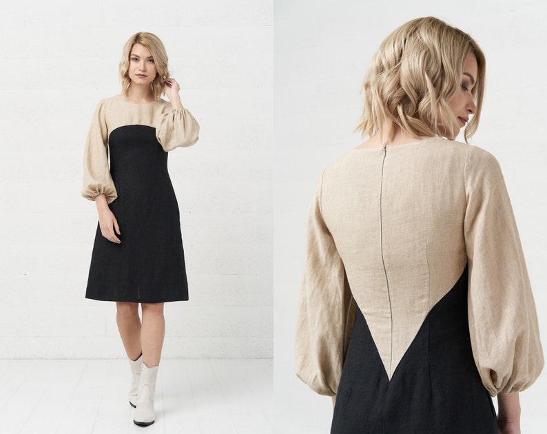 Linen Long Sleeve Dress for Summer Perfect for by BalticLinenArt _image6