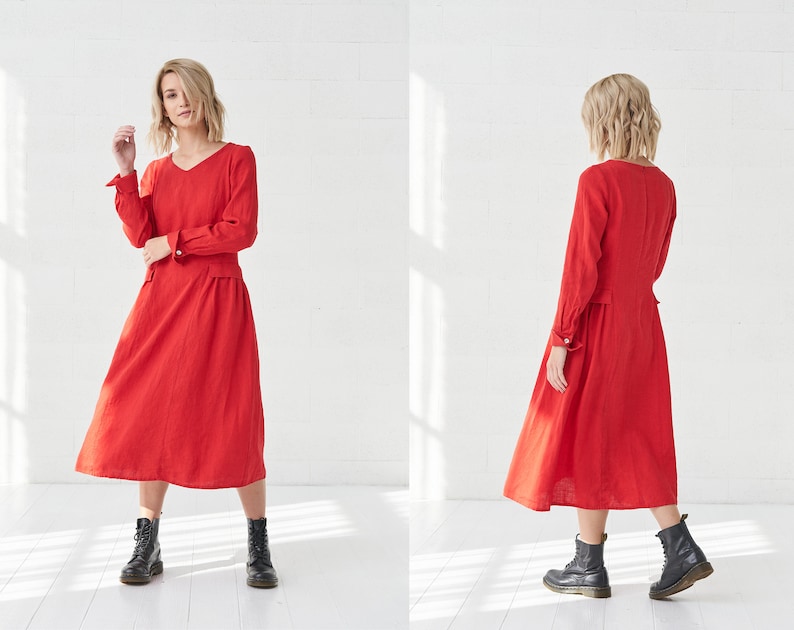 Organic Linen Loose Summer Dress Perfect Long by BalticLinenArt