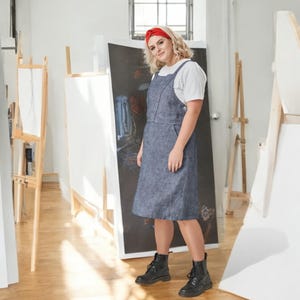 Linen Apron Dress with Pockets - Summer Pinafore Dress for Any Occasion