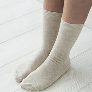 Image 3 of Set 3 organic linen socks, Socks for men and women, Natural socks from Baltic Linen