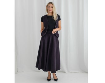 Comfy Wool Maxi Skirt With Lining And Pockets