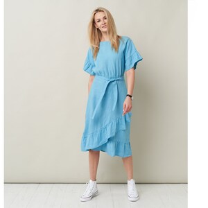 Pure Linen Dress with Belt Flattering and by BalticLinenArt _image7