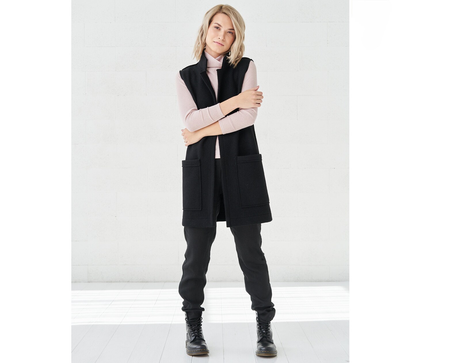 Winter Vest Long Vest Women Wool Vest With Pockets Plus Etsy