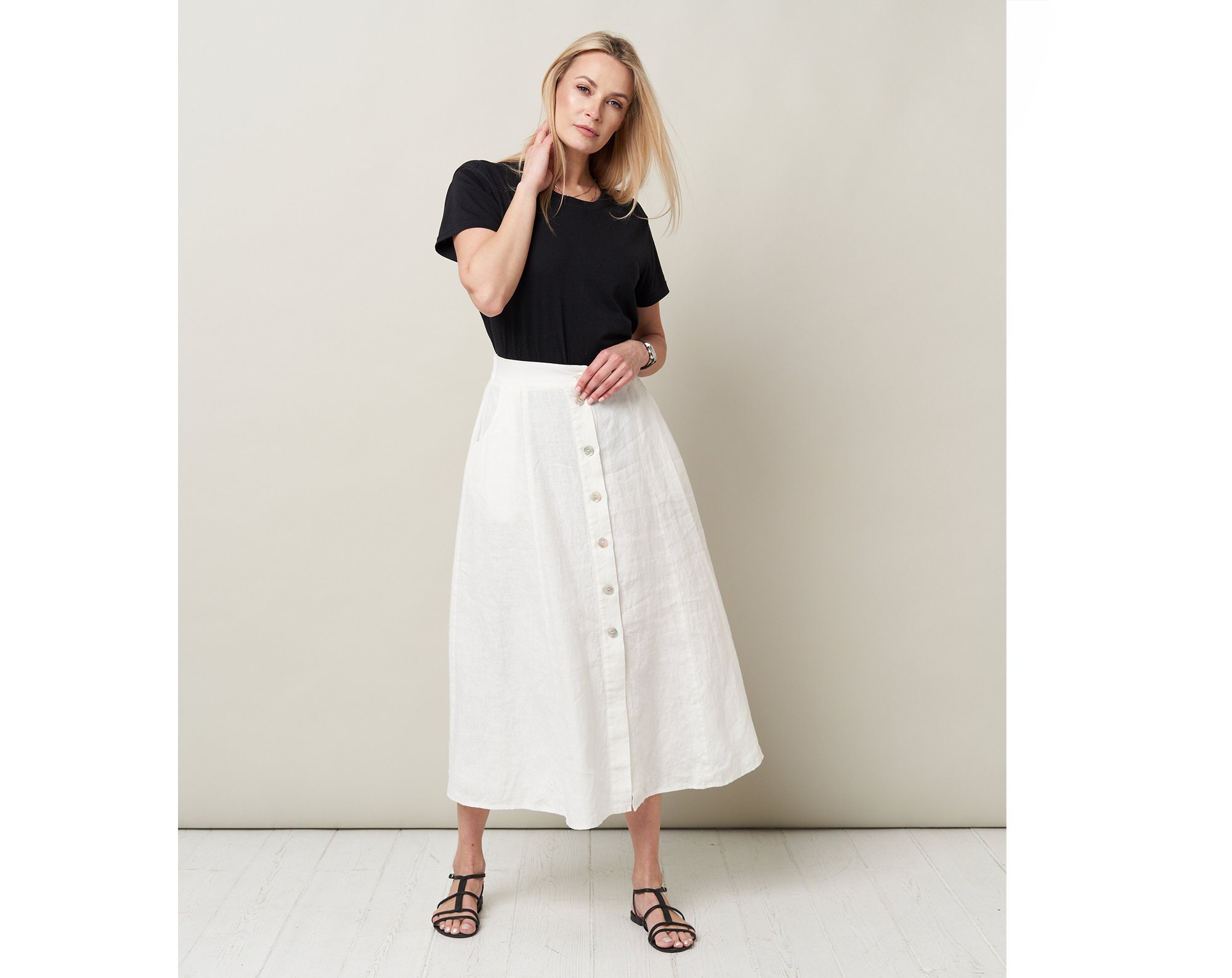 Organic Linen Two-Piece Set - Summer Womens Dress & Skirt Suit