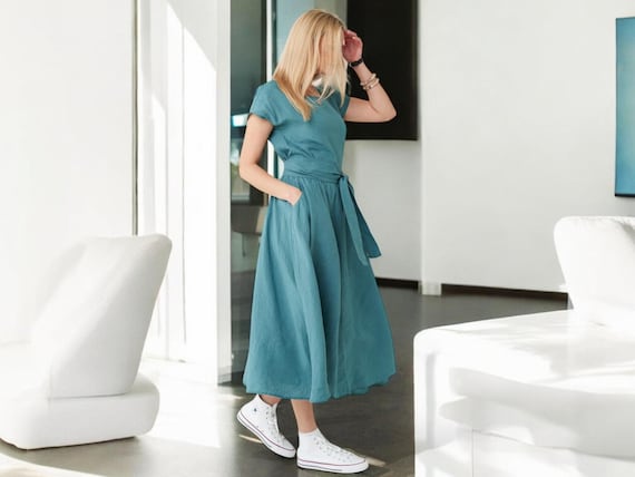 chinese dress ladies Julie Two Piece Dress in Lace and Tencel-Linen with French Bouclé
