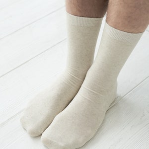 Set 3 organic linen socks, natural socks linen for men short socks