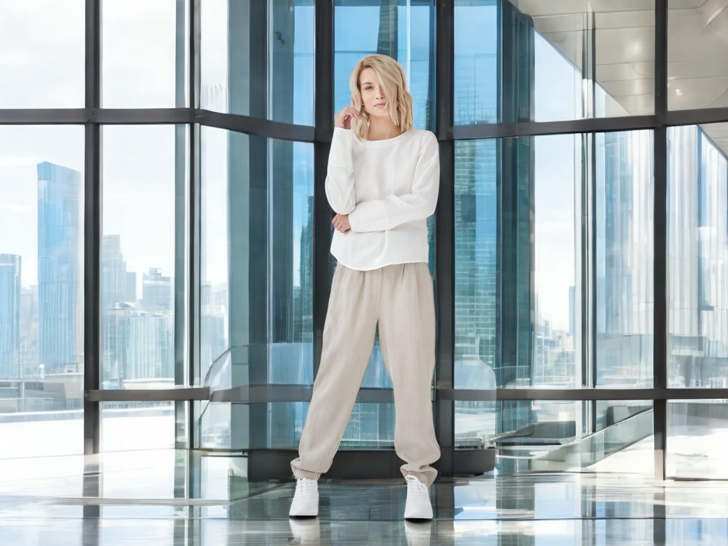 Womens Linen Pants - Loose Fit Wide Leg and Tapered Styles