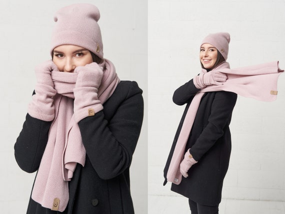 Gift for Her Cashmere Set Hat Cashmere 