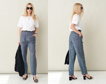 Smart linen pants, Loose linen pants