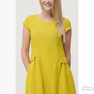 Loose Linen Summer Dress with Sleeves and by BalticLinenArt _image8