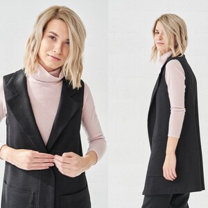Image 3 of Vest Women, Wool Vest with pockets from Baltic Linen