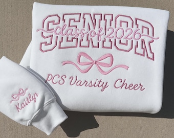Embroidered Senior Crewneck, Senior Hoodie Sweatshirt Senior Team Personalized Senior 2027, Senior Sunrise, Class of 2027, Senior Cheer Gift