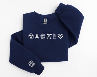 Embroidered Radiology Icons Sweatshirt, X-Ray Tech Shirt Radiographer Student Gift, Rad Tech Shirt, Imaging Technologist Gift, Radiologist