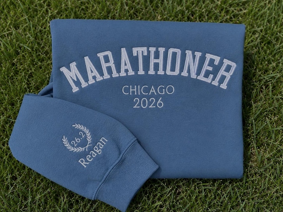 Custom Marathoner Sweatshirt Personalized 26.2 Runner Gift Embroidered Marathon Hoodie Crewneck with Name Race Year Marathon Gift