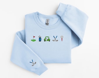 Embroidered Golf Sweatshirt, Golf Girl Sweatshirt, Golf Crewneck, Cute Golfing Shirt, Golf Hoodie, Preppy Golf Shirt, Golf Embroidery Design