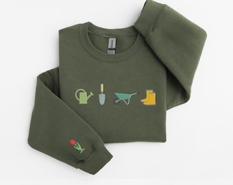 Embroidered Gardening Sweatshirt, Garden Icons, Plant Lover Sweatshirt, Gardening Sweater, Funny Garden Sweatshirt, Houseplant Shirt