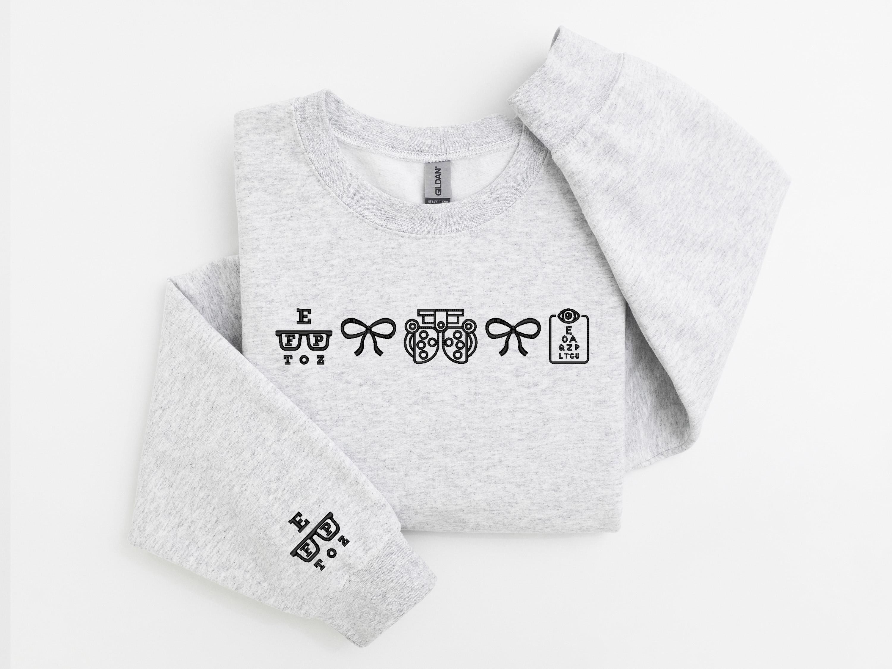 Embroidered Optometry Icons Sweatshirt, Eye Care Assistant Shirt