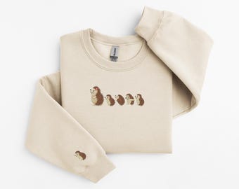 Embroidered Hedgehog Sweatshirt, Cute Hedgehog Shirt, Hedgehog Crewneck, Hedgehog Hoodie, Cozy Hedgehog, Woodland Sweatshirt, Cute Animal