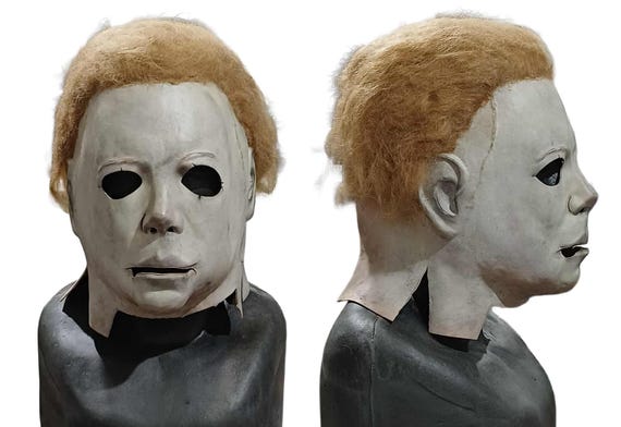 ハロウィンのマイケル・マイヤーズマスク（古びた） - Etsy 日本