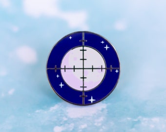 Aim for the Moon pin | Nickel plated screen printed hard enamel lapel pin