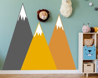 Berge für das Kinderzimmer an der Wand Wandaufkleber Montageplatte Personalisierter Aufkleber Die Farbauswahl für jeden Berg und Gipfel G4
