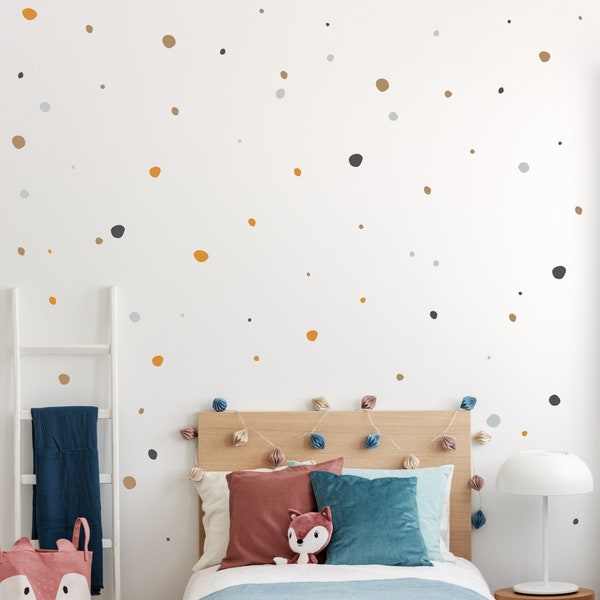 Irregular Polka Dot Wall Stickers, Hand Drawn Polka Dots Decals, Dalmatian Spots Decal, Imperfect Wall Sticker Dots Nursery 33NW