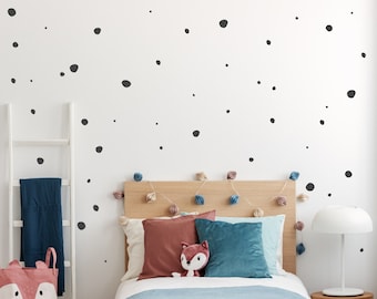 Irregular Polka Dot Wall Stickers, Hand Drawn Polka Dots Decals, Dalmatian Spots Decal, Imperfect Wall Sticker Dots Nursery 33NW