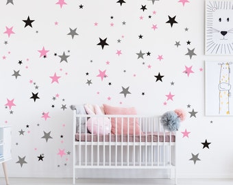 Stars wall stickers stars of different sizes 3 colors large set children's room wall decoration Nursery decor