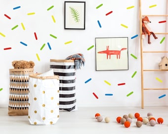 Sprinkles Wall Decals, Confetti Wall Decal, Sprinkles stickers, Nursery Girl Wall decor, Confetti Sprinkle Strips decals, 96 decals 46NW