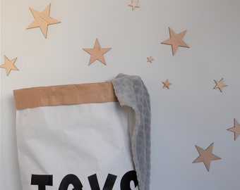 Étoiles en contreplaqué mural en bois 18 pièces de tailles différentes