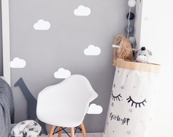 Wall stickers white clouds, small clouds, wall stickers for kids, cloud stickers on the wall, room stickers pink clouds